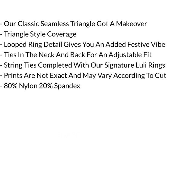 SOLD Luli Fama Shore Thing Reversible Looped Triangle Top - Picture 16 of 16